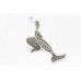 Handmade Fish Pendant 925 Sterling Silver Marcasite & Red Zircon Stones B69